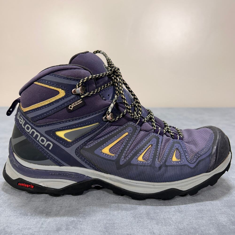 Salomon X Ultra 3 Mid GTX GORE-TEX Hiking Boots Womens 9 Purple 398691